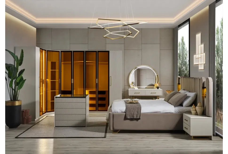 GOLD LİNE GİYİNME ODASI TAKIMI 